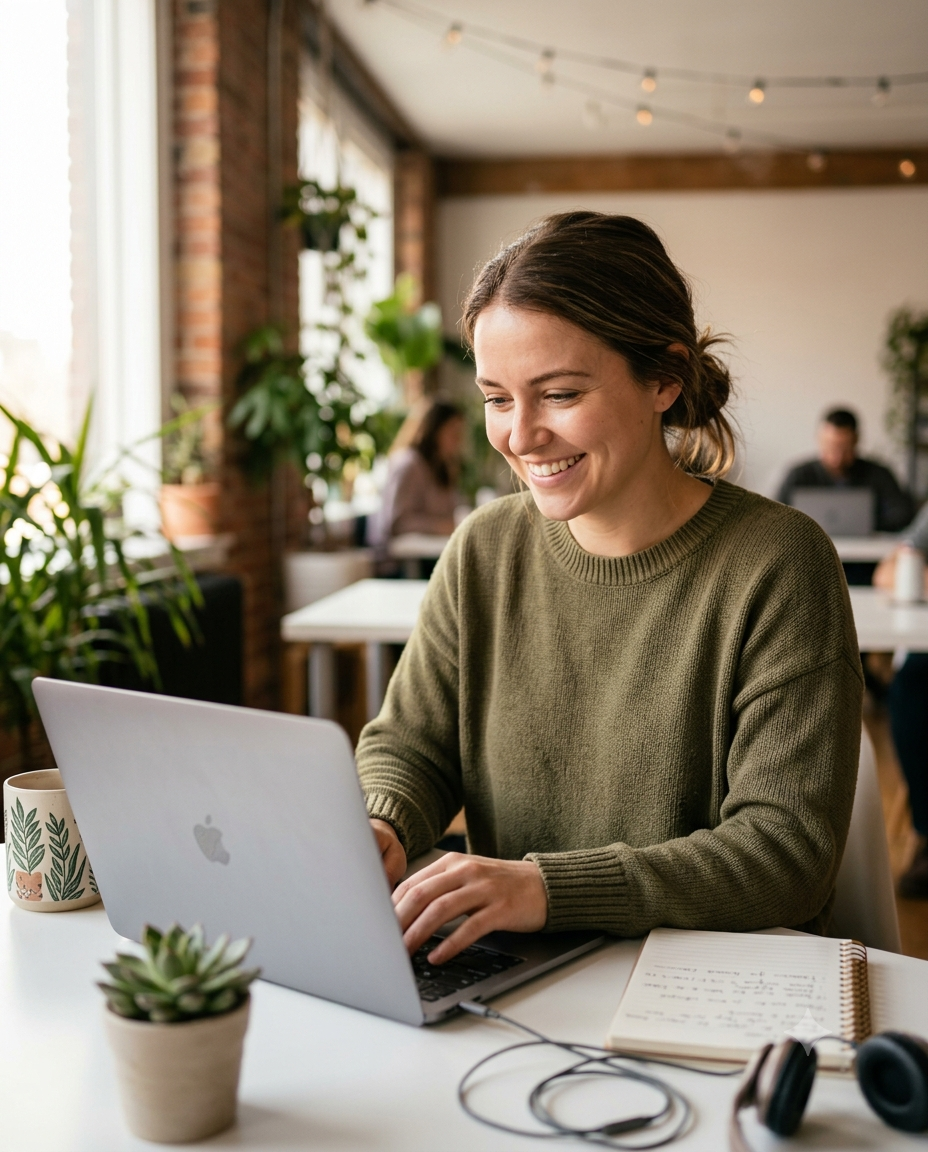 marketing con estrategia mujer en computadora